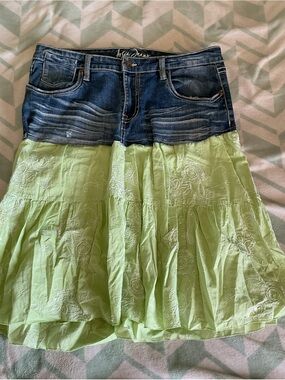 Denim midi skirt